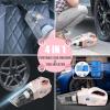 imageVARSK 4in1 Car Vacuum Cleaner High Power Tire Inflator Portable Car Vacuum with Digital Tire Pressure Gauge LCD Display and LED Light 12V DC 15FT Cord Essential Accessories for Men WomenPink