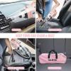 imageVARSK 4in1 Car Vacuum Cleaner High Power Tire Inflator Portable Car Vacuum with Digital Tire Pressure Gauge LCD Display and LED Light 12V DC 15FT Cord Essential Accessories for Men WomenPink