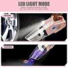 imageVARSK 4in1 Car Vacuum Cleaner High Power Tire Inflator Portable Car Vacuum with Digital Tire Pressure Gauge LCD Display and LED Light 12V DC 15FT Cord Essential Accessories for Men WomenPink