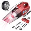 imageVARSK Car Vacuum Cleaner Portable Tire Inflator 4in1 High Power Handheld Car Vacuum ampamp Air Compressor with LED Light and Digital Tire Pressure Gauge LCD Display 12V DC 15FT Cord Car Gifts